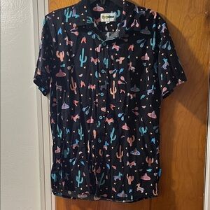 Tipsy Elves Black Cactus and Sombrero Shirt
